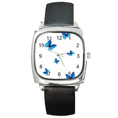 Butterfly-blue-phengaris Square Metal Watch by saad11