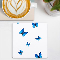 Butterfly-blue-phengaris Uv Print Square Tile Coaster  by saad11