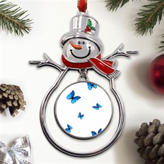 Butterfly-blue-phengaris Metal Snowman Ornament