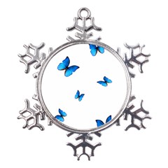 Butterfly-blue-phengaris Metal Large Snowflake Ornament by saad11