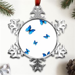 Butterfly-blue-phengaris Metal Small Snowflake Ornament by saad11