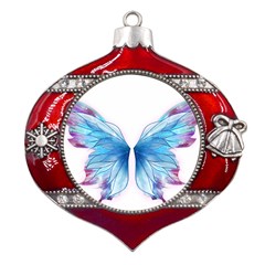 Butterfly-drawing-art-fairytale  Metal Snowflake And Bell Red Ornament