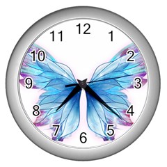 Butterfly-drawing-art-fairytale  Wall Clock (silver) by saad11