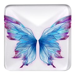 Butterfly-drawing-art-fairytale  Square Glass Fridge Magnet (4 Pack) by saad11