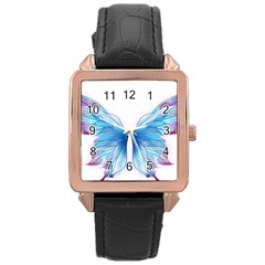 Butterfly-drawing-art-fairytale  Rose Gold Leather Watch  by saad11