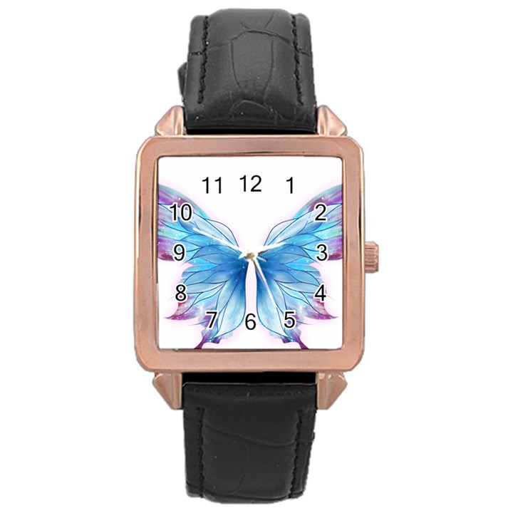 Butterfly-drawing-art-fairytale  Rose Gold Leather Watch 