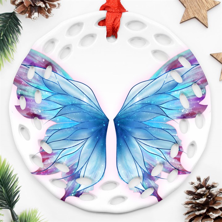 Butterfly-drawing-art-fairytale  Ornament (Round Filigree)