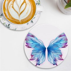 Butterfly-drawing-art-fairytale  Uv Print Round Tile Coaster by saad11