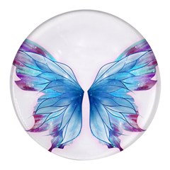 Butterfly-drawing-art-fairytale  Round Glass Fridge Magnet (4 Pack)