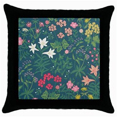 Spring Design  Throw Pillow Case (black) by AlexandrouPrints