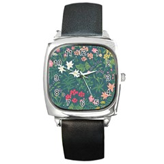 Spring Design  Square Metal Watch by AlexandrouPrints