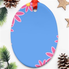 Flowers Space Frame Ornament Ornament (oval)