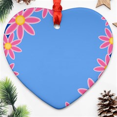 Flowers Space Frame Ornament Ornament (heart)