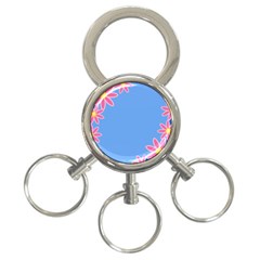 Flowers Space Frame Ornament 3-ring Key Chain