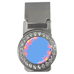 Flowers Space Frame Ornament Money Clips (cz) 