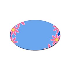 Flowers Space Frame Ornament Sticker (oval) by Maspions