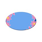 Flowers Space Frame Ornament Sticker (Oval) Front