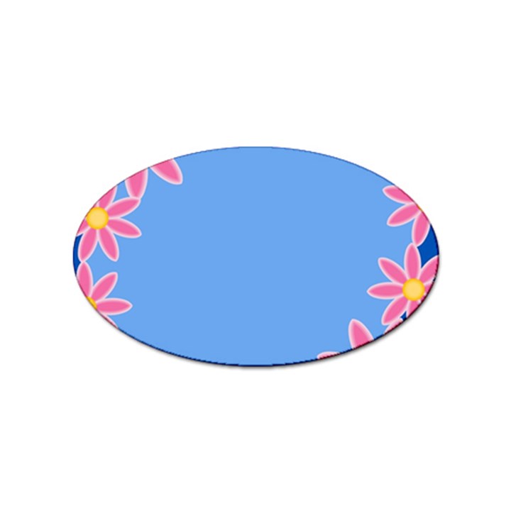 Flowers Space Frame Ornament Sticker (Oval)