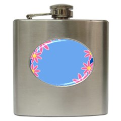 Flowers Space Frame Ornament Hip Flask (6 Oz)