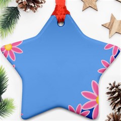 Flowers Space Frame Ornament Star Ornament (two Sides)