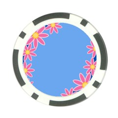 Flowers Space Frame Ornament Poker Chip Card Guard (10 Pack)