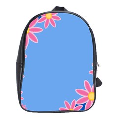 Flowers Space Frame Ornament School Bag (large)