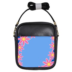 Flowers Space Frame Ornament Girls Sling Bag