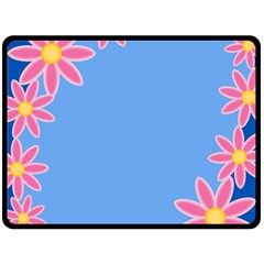 Flowers Space Frame Ornament Fleece Blanket (large)