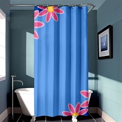 Flowers Space Frame Ornament Shower Curtain 36  X 72  (stall) 