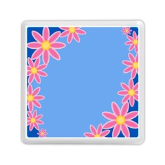 Flowers Space Frame Ornament Memory Card Reader (square) by Maspions