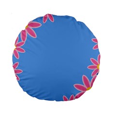 Flowers Space Frame Ornament Standard 15  Premium Round Cushions