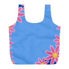 Flowers Space Frame Ornament Full Print Recycle Bag (l)