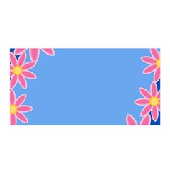 Flowers Space Frame Ornament Satin Wrap 35  X 70 