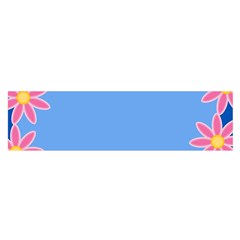 Flowers Space Frame Ornament Oblong Satin Scarf (16  X 60 )