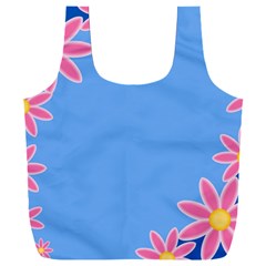 Flowers Space Frame Ornament Full Print Recycle Bag (xxl)