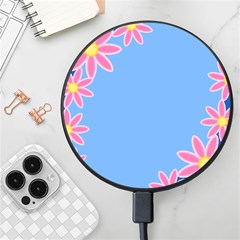 Flowers Space Frame Ornament Wireless Fast Charger(black)