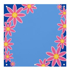 Flowers Space Frame Ornament Banner And Sign 4  X 4 