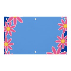 Flowers Space Frame Ornament Banner And Sign 5  X 3 