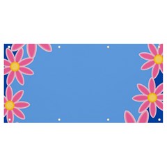 Flowers Space Frame Ornament Banner And Sign 8  X 4 