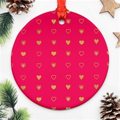 Illustrations Heart Pattern Design Ornament (round)