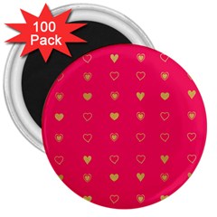 Illustrations Heart Pattern Design 3  Magnets (100 Pack)