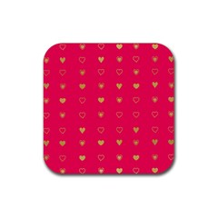 Illustrations Heart Pattern Design Rubber Coaster (square) by Maspions