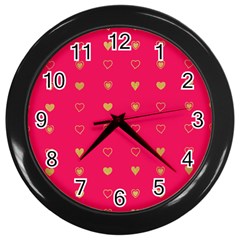 Illustrations Heart Pattern Design Wall Clock (black)