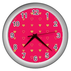 Illustrations Heart Pattern Design Wall Clock (silver)