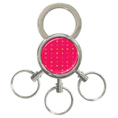 Illustrations Heart Pattern Design 3-ring Key Chain