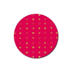 Illustrations Heart Pattern Design Rubber Coaster (round) by Maspions