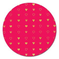 Illustrations Heart Pattern Design Magnet 5  (round)