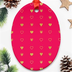 Illustrations Heart Pattern Design Oval Ornament (two Sides) by Maspions