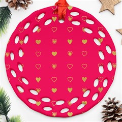 Illustrations Heart Pattern Design Ornament (round Filigree)