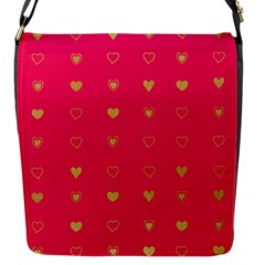 Illustrations Heart Pattern Design Flap Closure Messenger Bag (s)